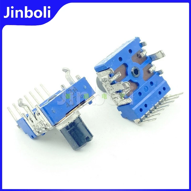 1PCS RK14 Type A10K Single Row 7Pins Dual Power Amplifier Tuning Tone Volume Potentiometer A103 D Shaft Length 8mm