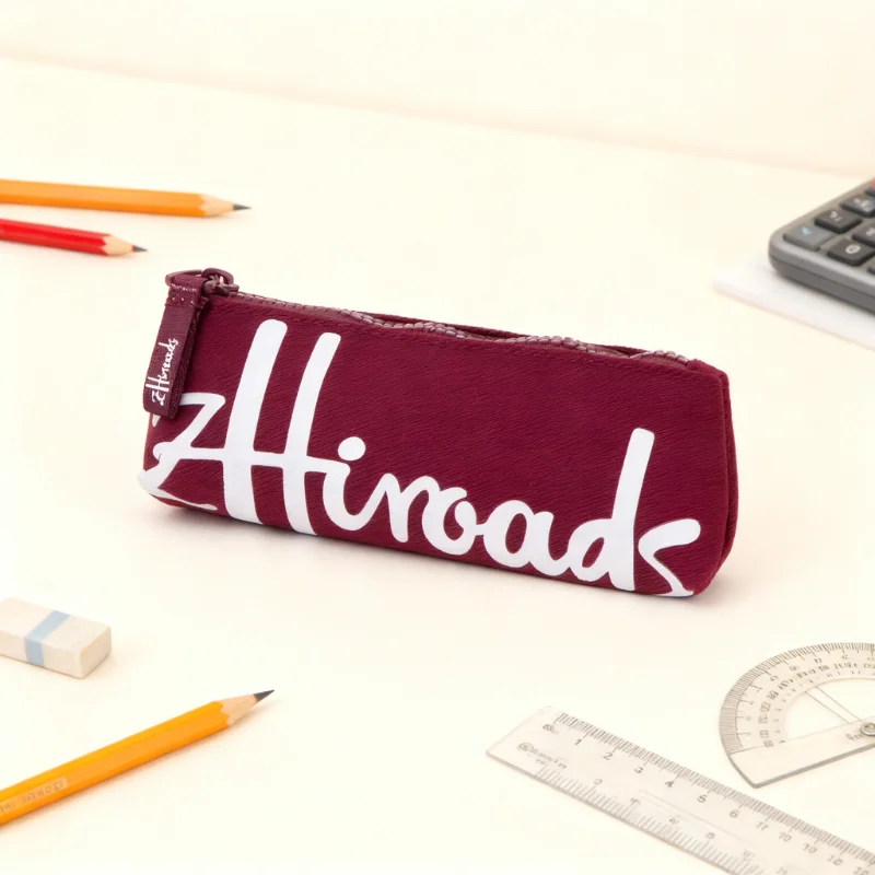 

Стильный однотонный хлопковый пенал для канцелярских принадлежностей