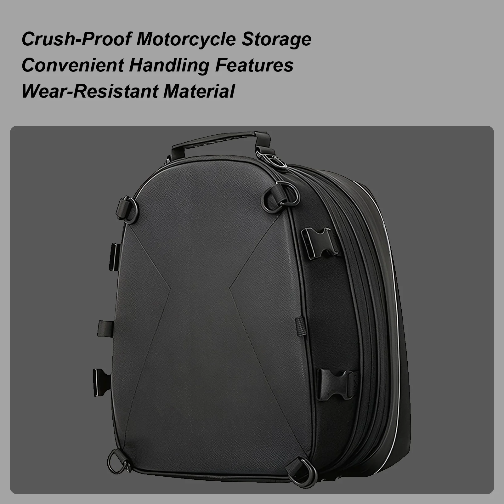 Motorcycle Bag 20L-28L Expandable Hard Shell Backpack Waterproof Motorcycle Helmet Bag Rear Rack Storage for Motorbike Travel
