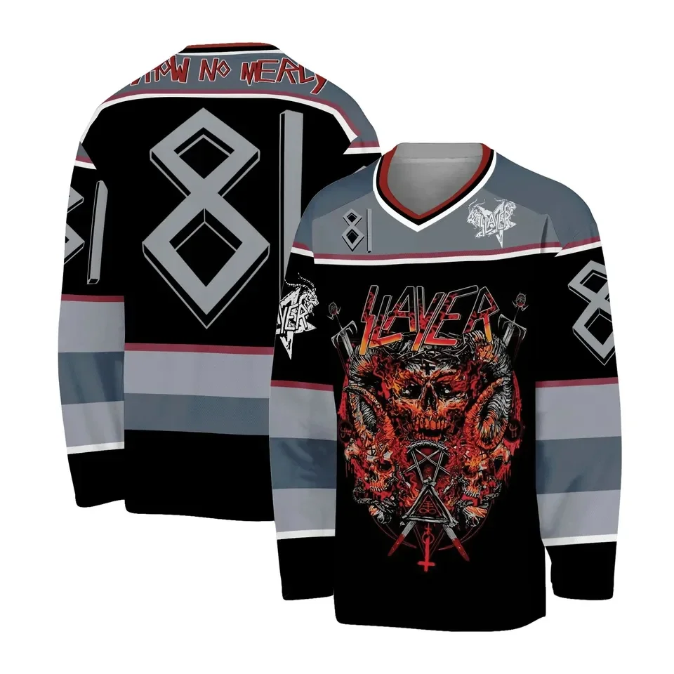 

Мужская футболка с длинным рукавом с 3D рок-группа Slayer Футболка с принтом для мужчин Футболка в стиле хип-хоп Повседневная футболка большого размера Ropa hombre Top Tee