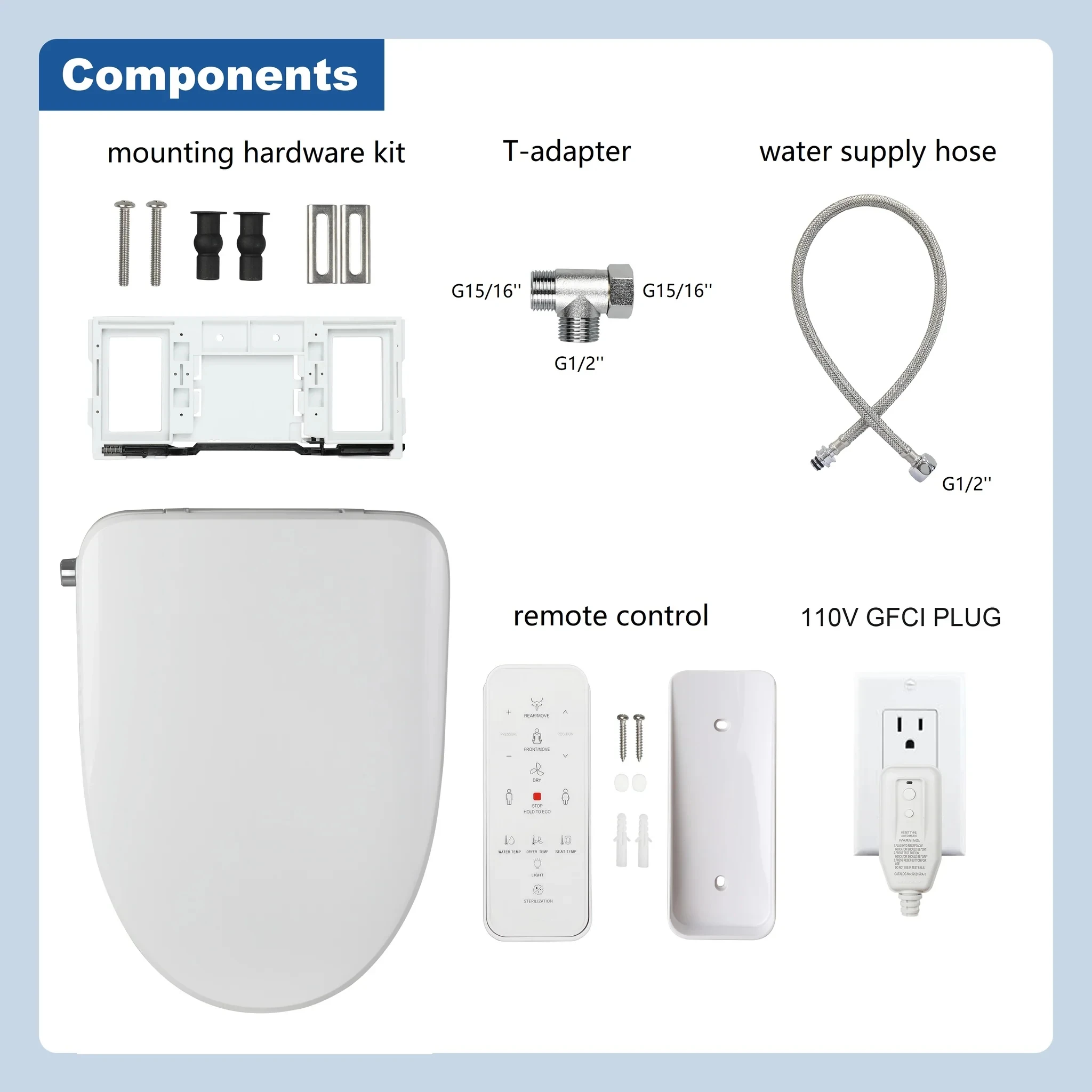 CUPC نموذج جديد فوري دافئ تلقائي نظيف مقعد المرحاض الذكي غطاء مقعد المرحاض الأمريكي الكهربائي #4