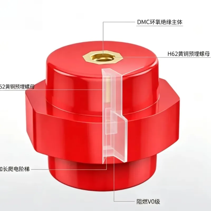 100PCS Low Voltage High-strength Insulation Column Distribution Cabinet Neutral Line Spacing Column 30 35 51