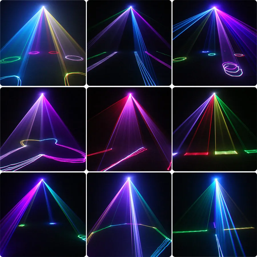 ESHINY Animation RGB Laser Beam Disco Stage Lighting Light Pattern Projector DMX512 DJ Dance Bar Holiday Party Effect Show X2