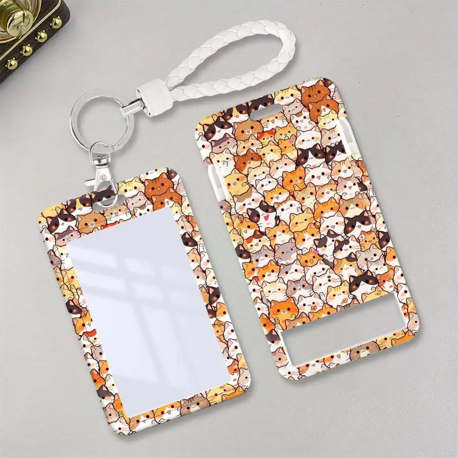 Cover Case 1Pc Card Holder Retractable Credit Card Holders Holders Child Bus with lanyard Bank ID Badge Cute Cat