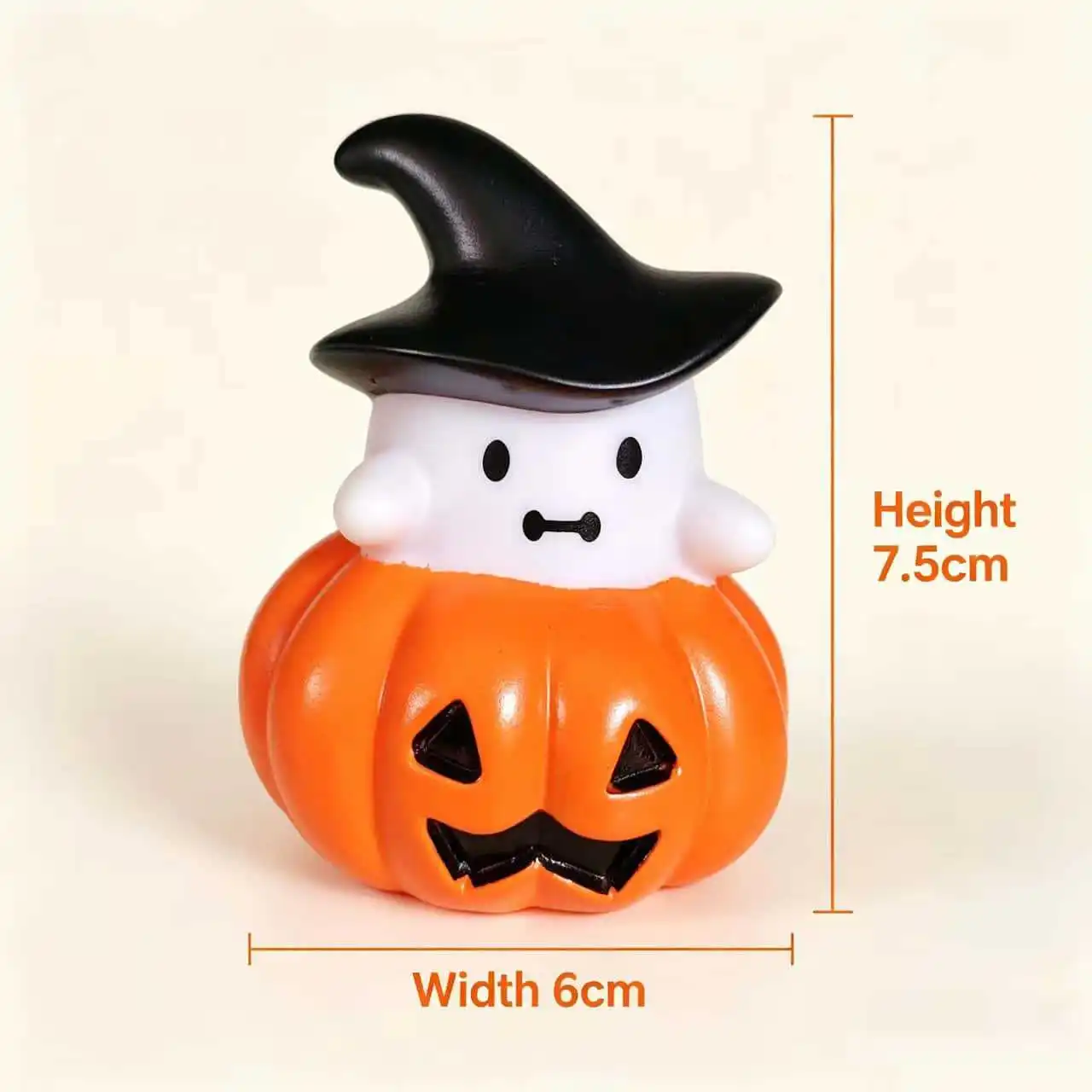 Mini Halloween Ghost & Pumpkin Night Light, Battery Operated Warm Glow Lamp for Tabletop, Bedroom and Party Decor