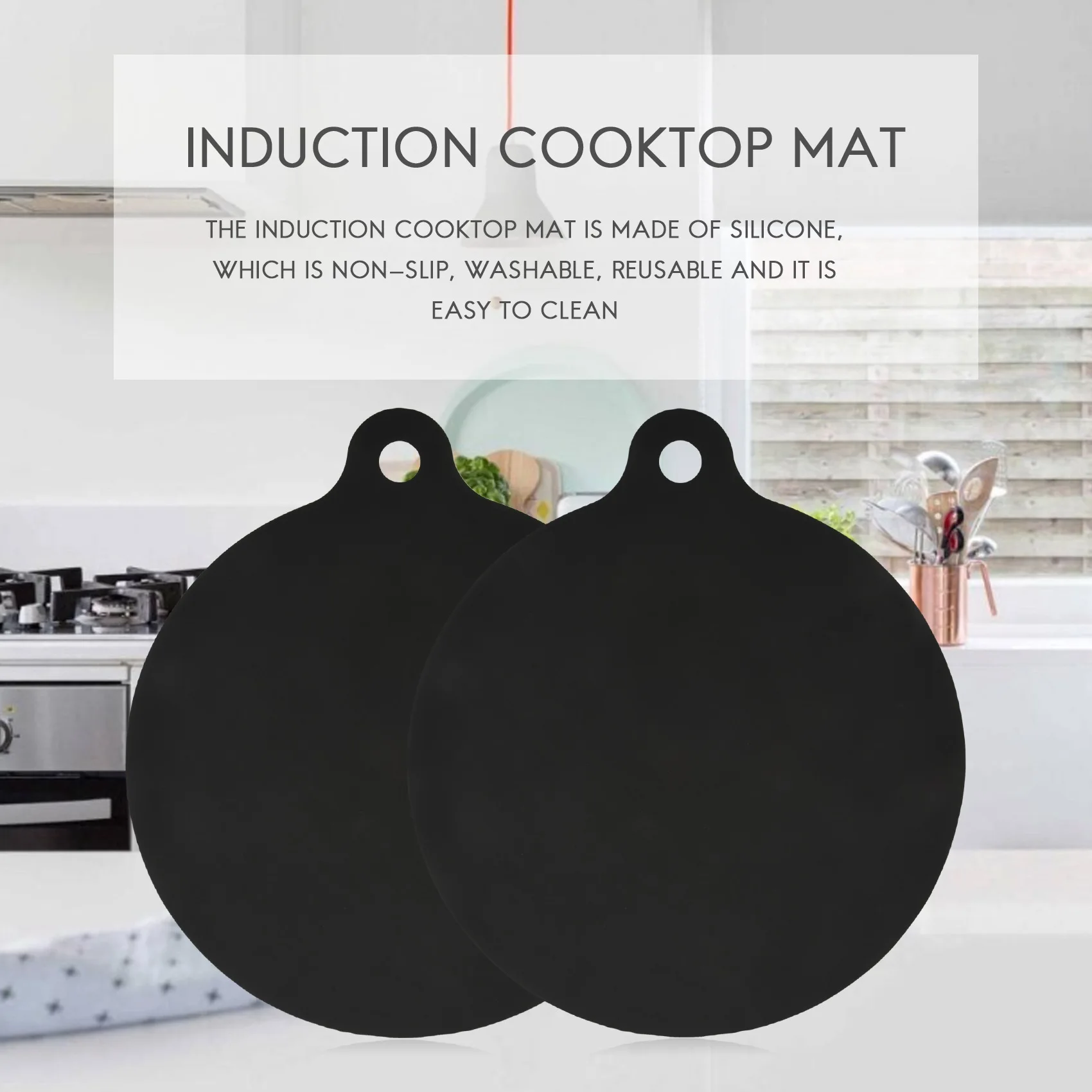 SPOR 6 Pcs Induction Cooktop Mat Protector Nonslip Silicone Heat Insulation Pad Cook Top Cover Reusable Heat Insulated Mat
