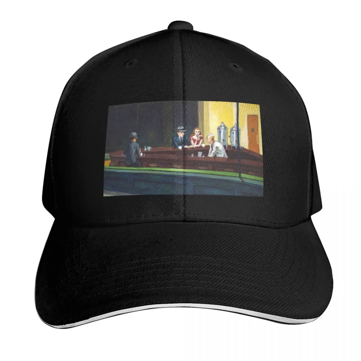 Nighthawks Edward Hopper Poster or Poster Print on Canvas Baseball Cap Wild Ball Hat Male hat custom Hat Men's Baseball Women's