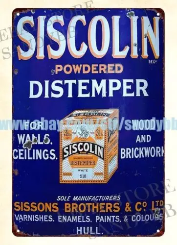 1pcs Siscolin Powdered Distemper Sissons Brothers Hull metal tin sign car signs