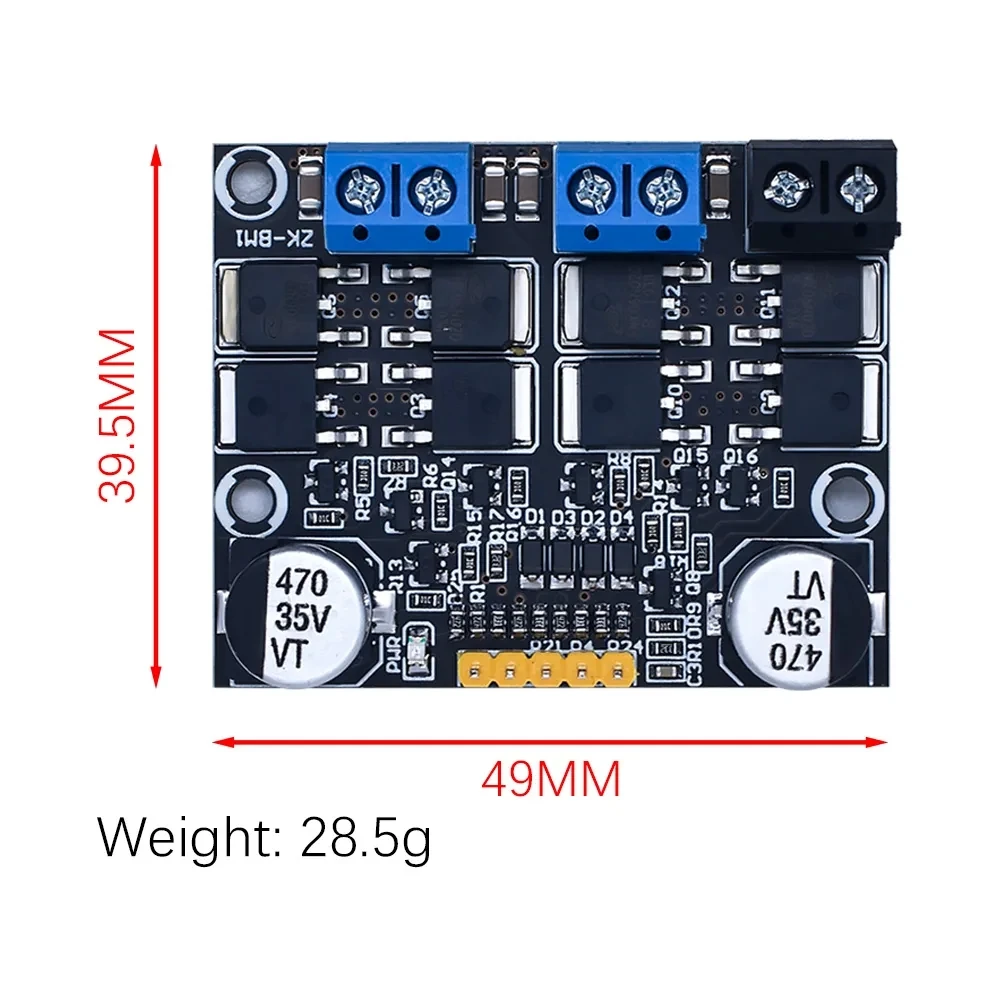 10A dual DC motor drive module forward and reverse PWM speed regulation dimming 3-18v low voltage high current