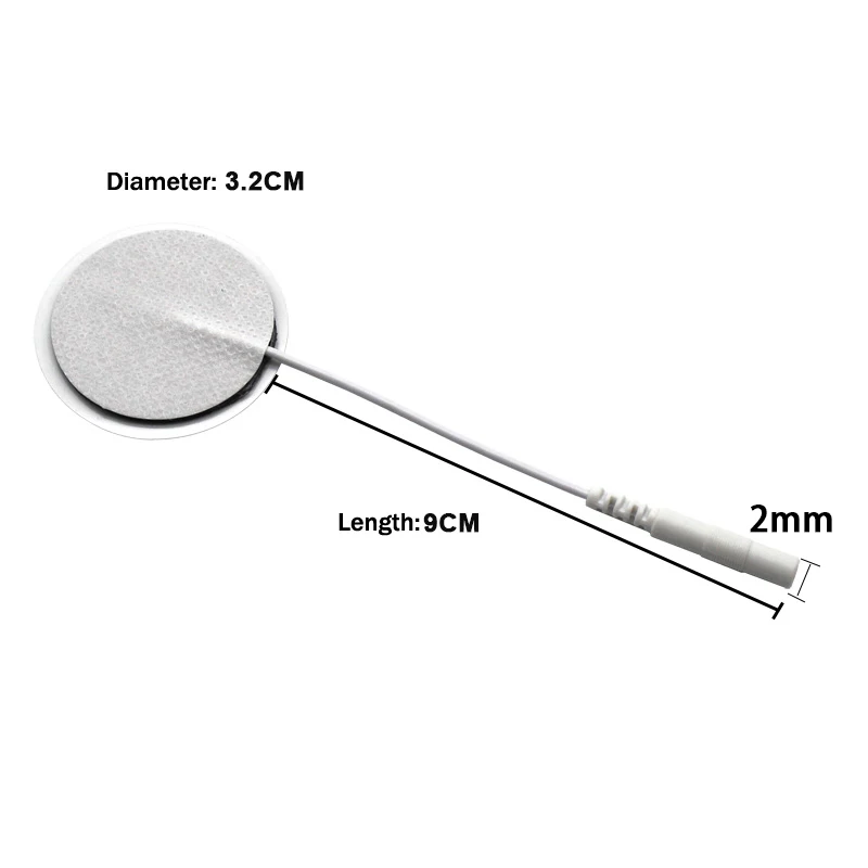 50/100pcs 32mm Physiotherapy Tens Machine Replacement Gel Electrode Pads Electrodes Digital Therapy Machine Massage 2mm Plug