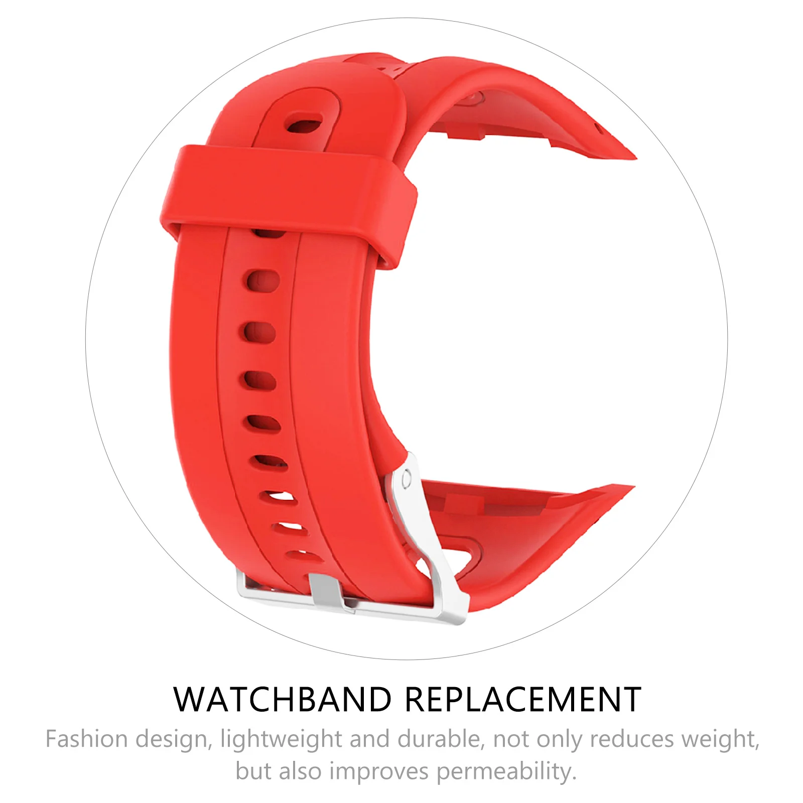 

Red Silicone Watchband for Women Soft Durable Sports Watch Strap Compatible Forerunner 10 15 Adjustable Smartwatch Band
