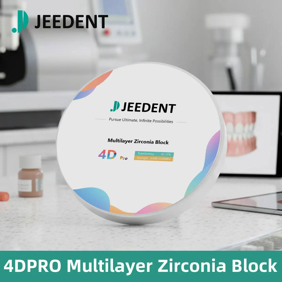 

JEEDENT 4DPRO Multilayer Zirconia Blocks High Esthetic Translucency CAD/CAM Disc for Dental Crown Bridge Restoration Material