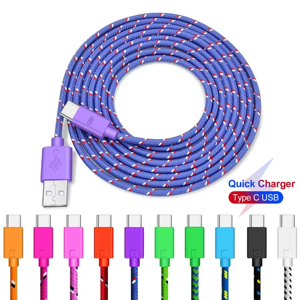 USB Type C Cable Fast Charging USb C Cables Type-c Data Cord Charger Cable For Samsung Huawei Xiaomi Redmi 1m/2m/3m Data Cables