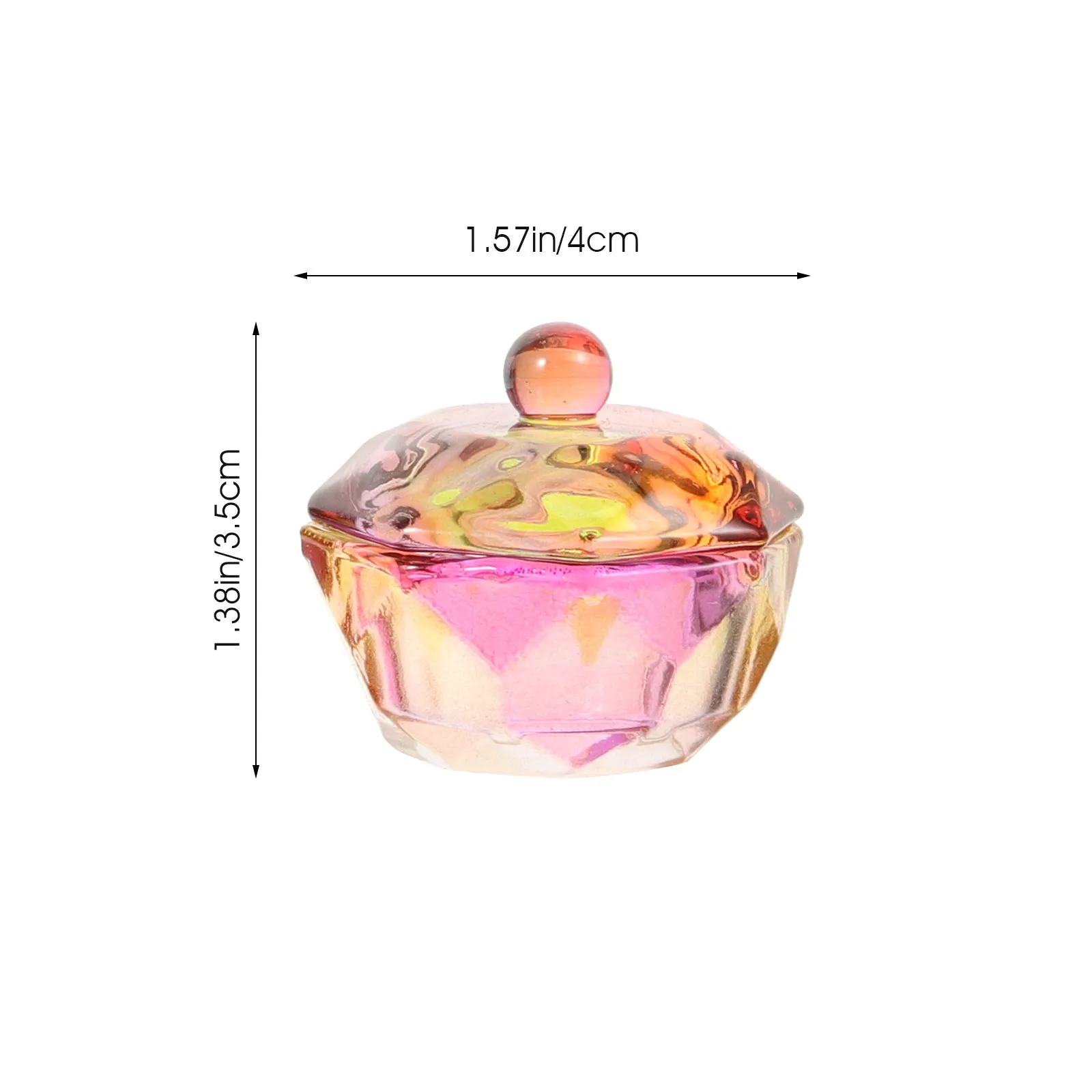 4Pcs Crystal Glass Nail Cups Lid Design Durable Manicure Nail Dish Acrylic Liquid Holder Essential Dappen Dish