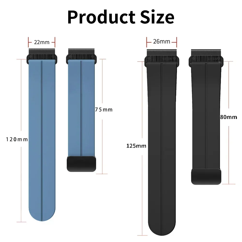 26 22 20mm Magnetic Buckle Strap For Garmin Fenix 7 7X 6X Pro 5Plus 6S 7S 3 3HR Forerunner 965 945 Silicone Bracelet Watchband