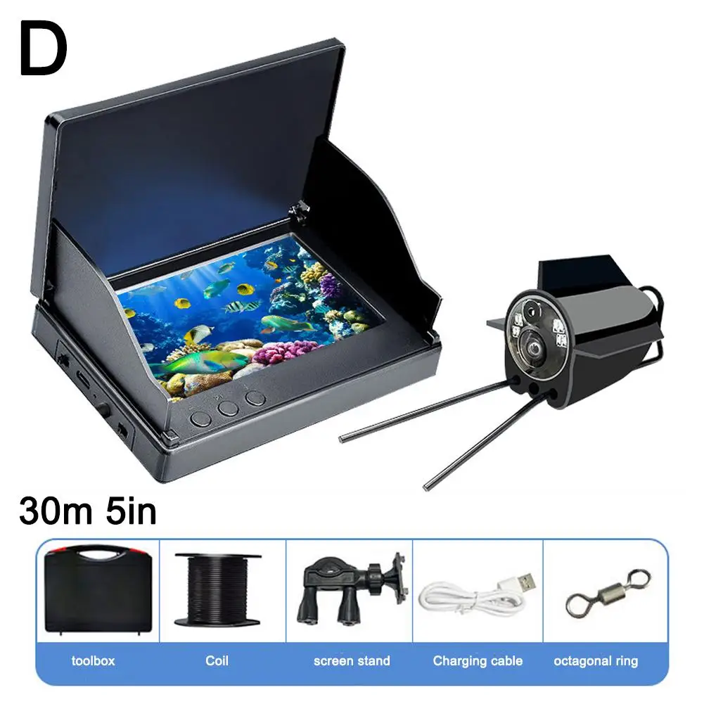 Submarine Ultra-clear Fish-finding Camera 5/4.3-inch Waterproof Display Underwater Ultra-clear Night Vision Camera Fish Watching