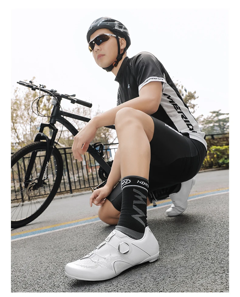 Speed Cycling Sneaker Herren Rennrad-Schuhe Cleat-Schuhe SPD-Schuhe Fahrrad-Flachpedalschuhe Herren Fahrrad Outdoor-Schuhe Weiß – Detail 18