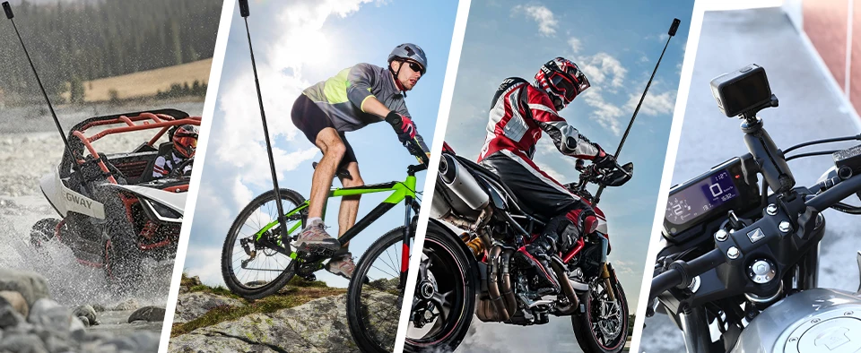Motorrad-Halterungskit für Insta360 X5 X4 X3 X2 RS DJI GoPro Doppelklemme Lenker-Selfie-Stick für Insta 360 Halterungszubehör – Detail 3