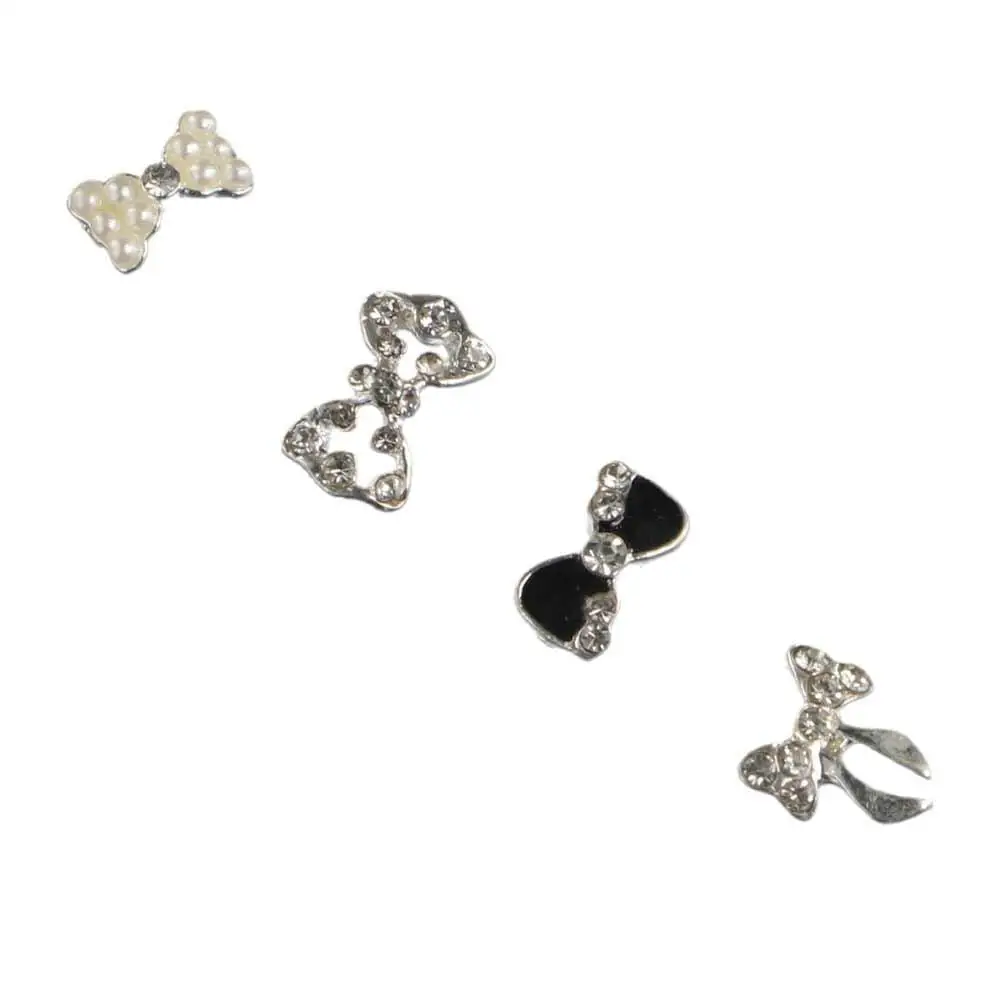 Breloques mignonnes Super Flash diamant perle manucure ongles bijoux bricolage Nail Art décorations cristal arc ongles strass