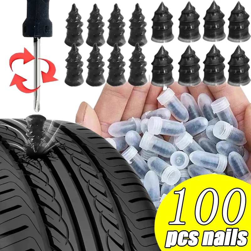 Universal Tire Puncture Repair Nails for Car Motorcycle Bike Vacuum Tyre Repairing Rubber Metal Nail Set Car Tire Accessories