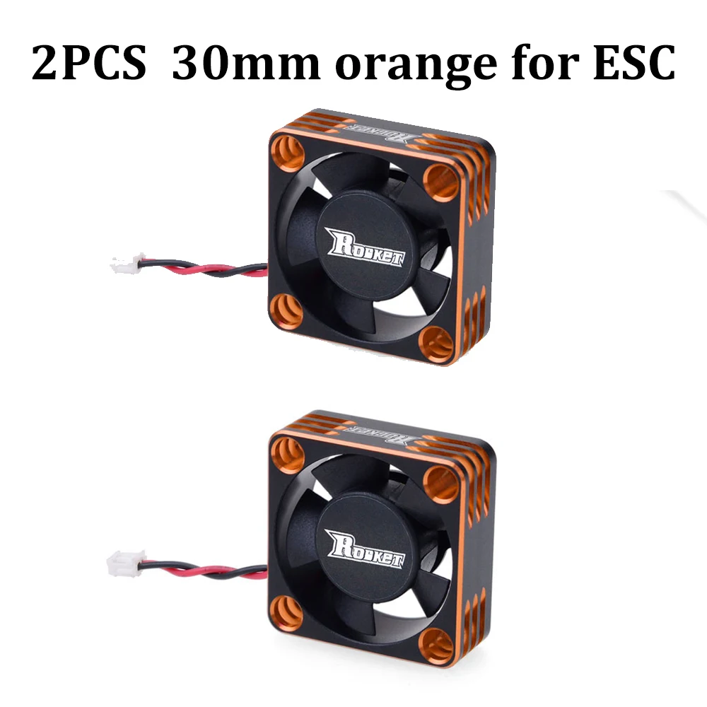 2 Stück SURPASS Rocket Kühlventilator 25mm 30mm 35mm 40mm 50mm Metall-Motorlüfter Wärmeableitungsventilatoren Abdeckung für 1/8 1/10 RC Auto Motor
