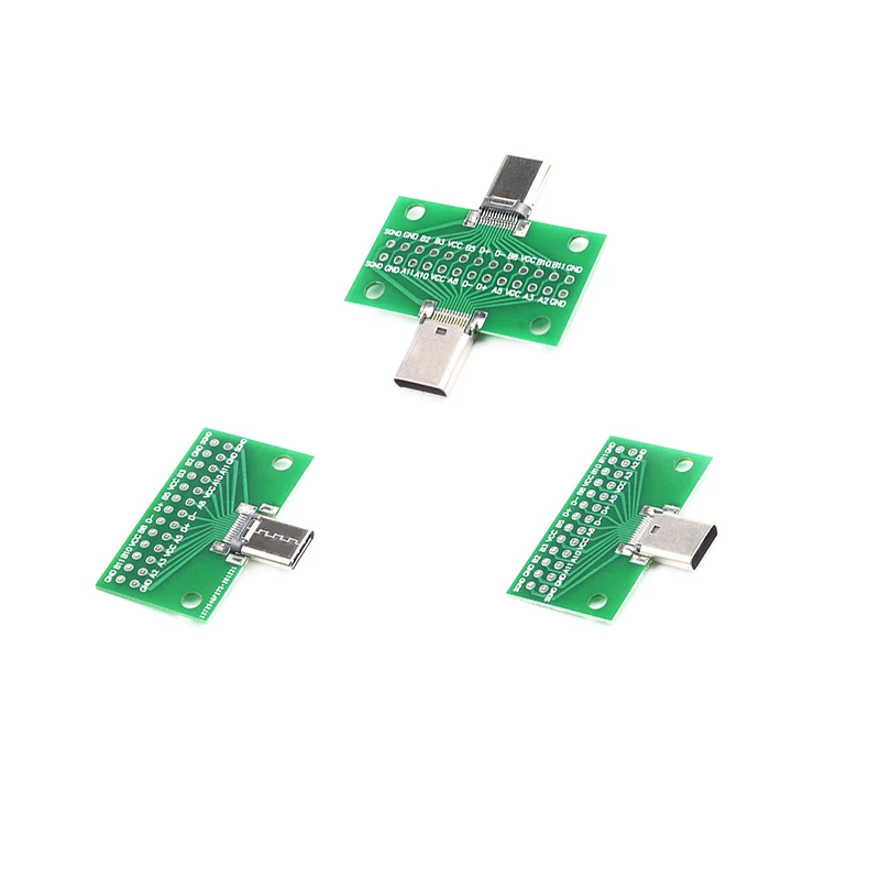 Type-C Male To Female USB 3.1 Test PCB Board Adapter Type C 24P 2.54mm Connector Socket For Data Line Wire Cable Transfer Double