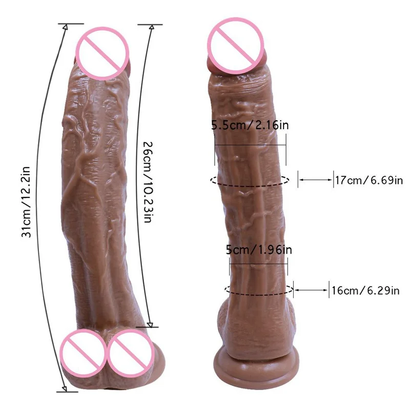 12.2in Super Soft Realistic Dildo Penis Huge Dildo Silicone Suction Cup Dildos Big Dick Female Masturbator Sex Toys for Women