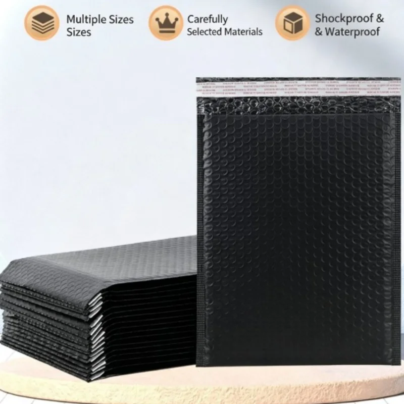 50pcs Black Bubble Envelope Bag Waterproof Foam Express Envelope Bag Self Adhesive Packaging Storage Bag - view 2