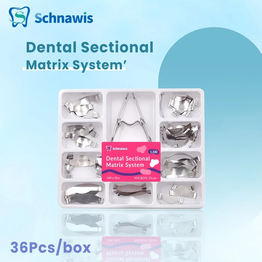 Dental Sectional Contoured Metal Matrices Matrix With Springclip Denspay No.1.330 Band Resin Clamping/Seperating Dentist Tools