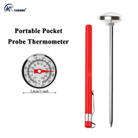 2Pack Dial Thermometer Stainless Steel Dual Scale, Instant Read, Heat - Resistant Sleeve Probe Thermometer, for Home Kitchen