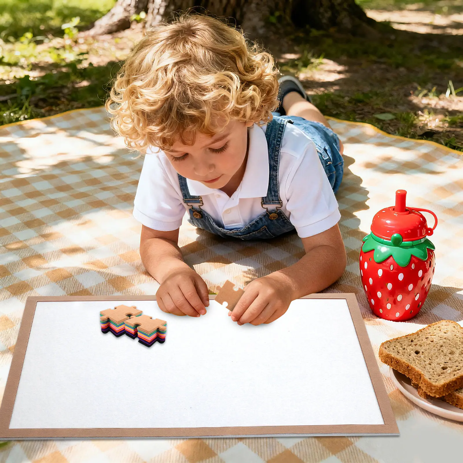

500-Piece Foldable Puzzle Mat with Anti-Slip Surface and Sturdy Frame Portable Puzzle Holder Board for Jigsaw Crafts 60x40cm