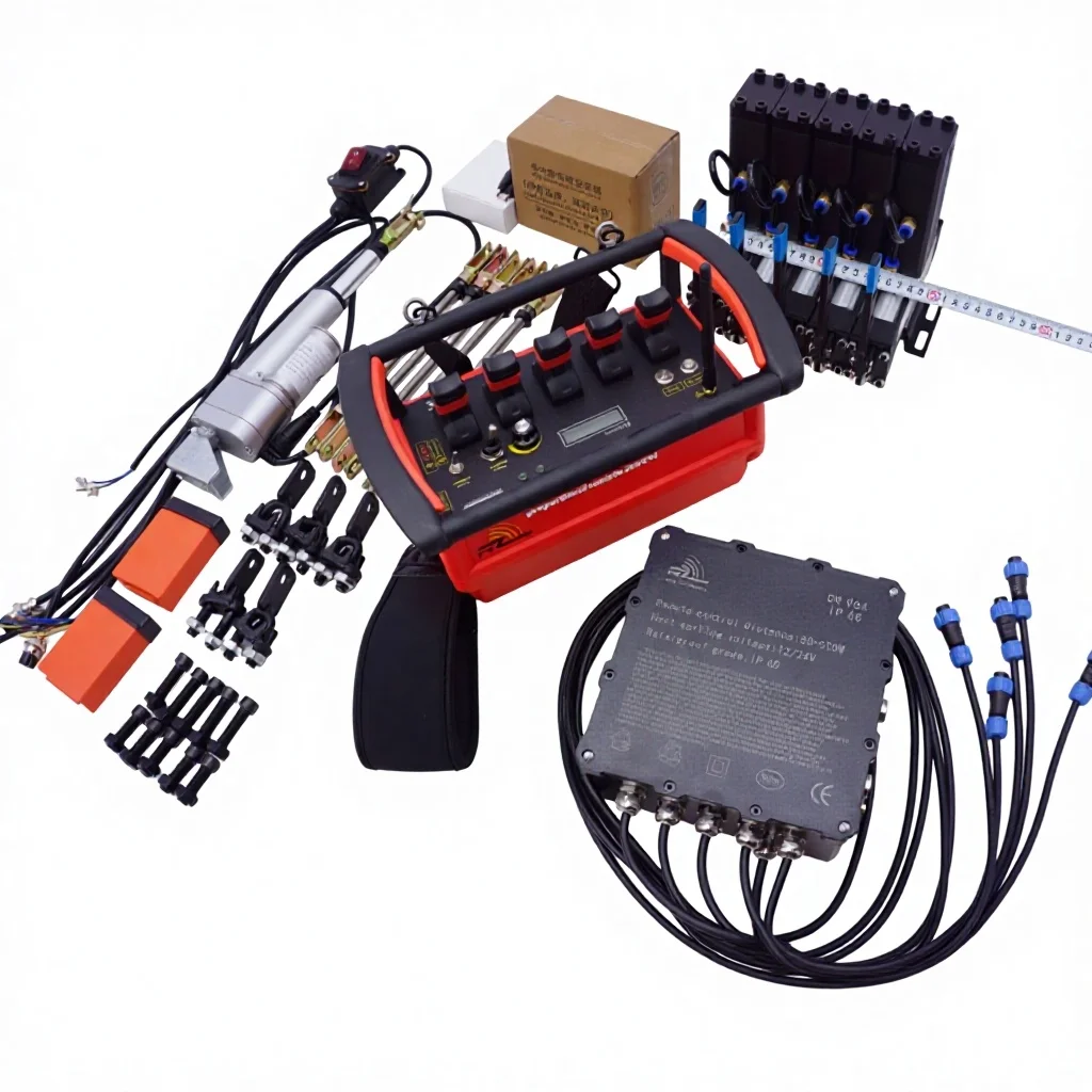 Latest 5-joystick truck crane remote control, proportional control, electro-hydraulic proportional valve, drilling rig
