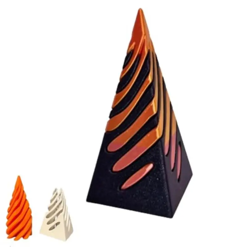 3D Printed Spiral Cone Toy Impossible Pyramid Passthrough Sculpture Mini Vortex Thread Illusion Pass Through Pyramid Fidget Toy