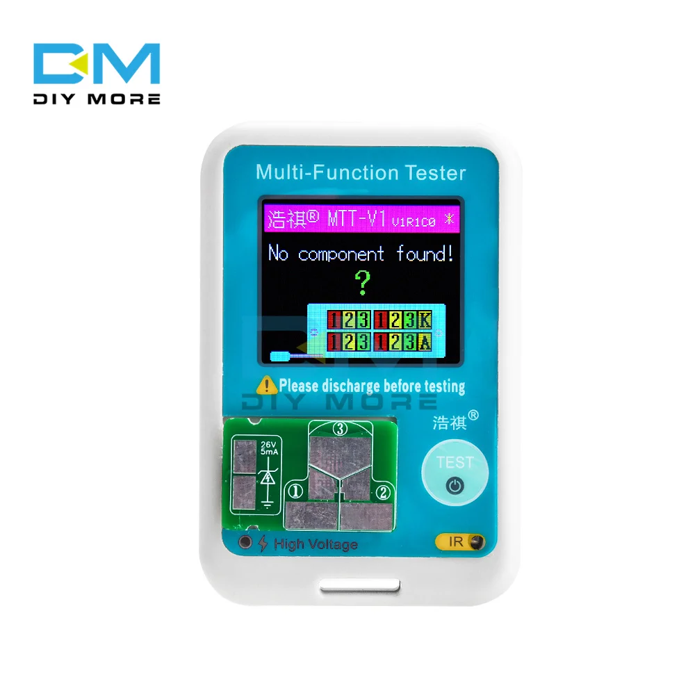 Imagem -04 - Precisão Transistor Tester Lcd Medidor Digital Triode Capacitância Esr Mos Pnp Npn Mosfet Tft Mtt-v1 de Alta