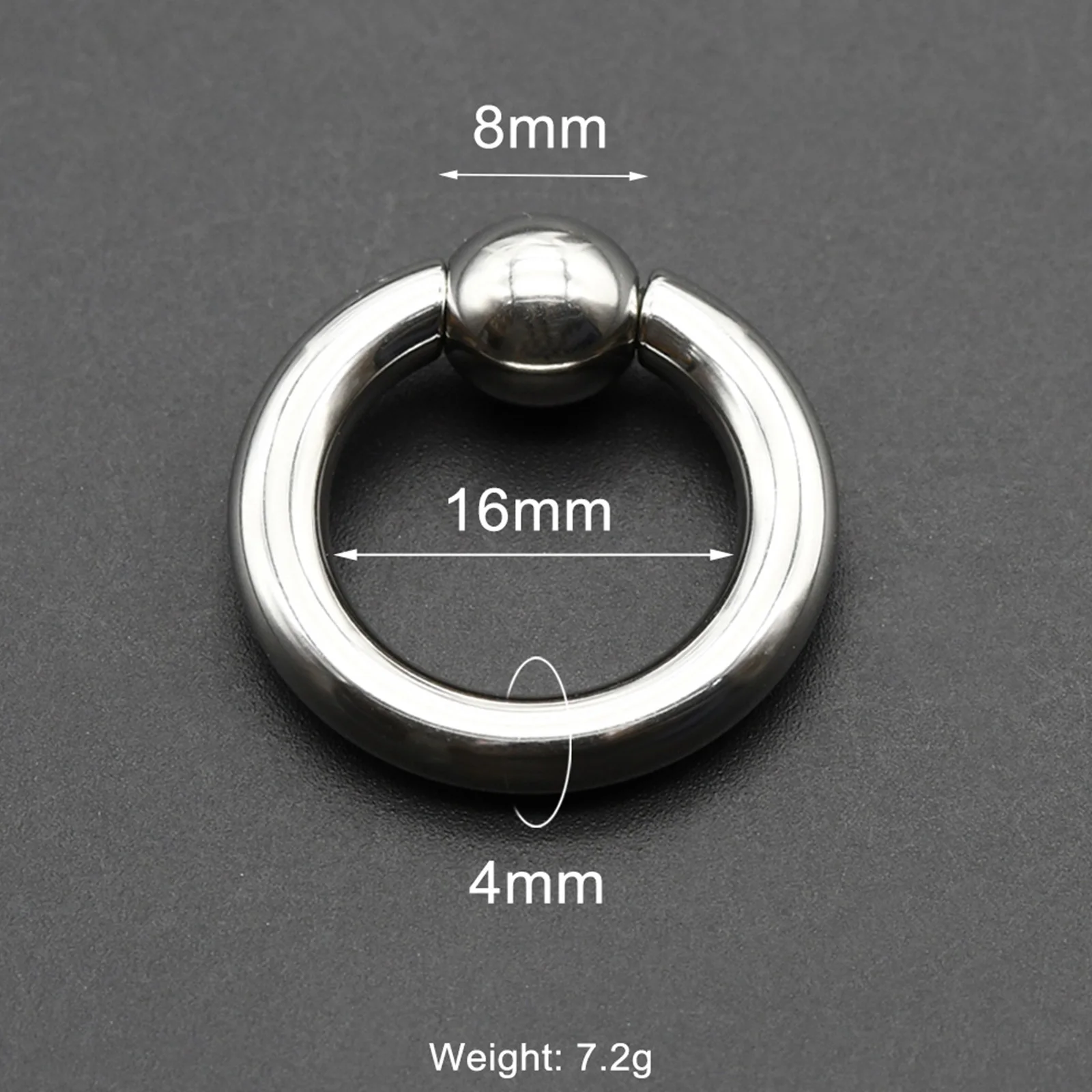 Captive Spring Bead Ring for Septum Piercing
