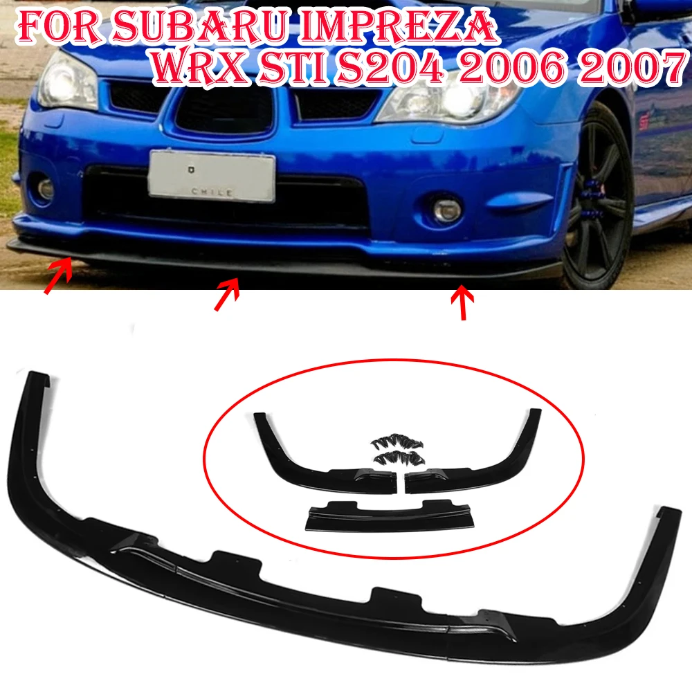 

For Subaru Impreza WRX STI S204 2006-2007 Front Bumper Splitter Lip Lower Body Kit Spoiler Protector Accessory