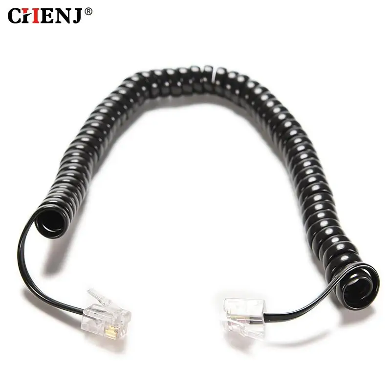 JETTING 6.5FT Telephone Handset Phone Extension Cord Curly Coil Line Cable Wire 2M Longest Telephone Coiled Cord