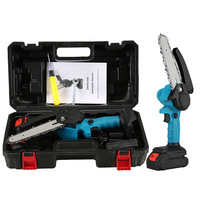 Mini Chainsaw, 6-inch Mini Chainsaw Cordless, Handheld Electric Power Chain Saw with 2 Batteries, for Tree Trimming Wood Cutting