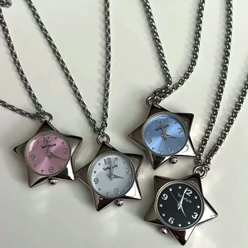Star pocket Adjustable watch clock keychain Zinc alloy japanese trinkets bag charms Original Design Creative necklace Pendant ac