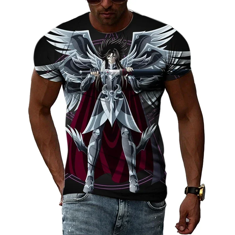 Anime Gold Saint Seiya 3D Printing T-shirt Men Women Aesthetic Personality Round Neck Short-Sleeved Harajuku Street Style Top