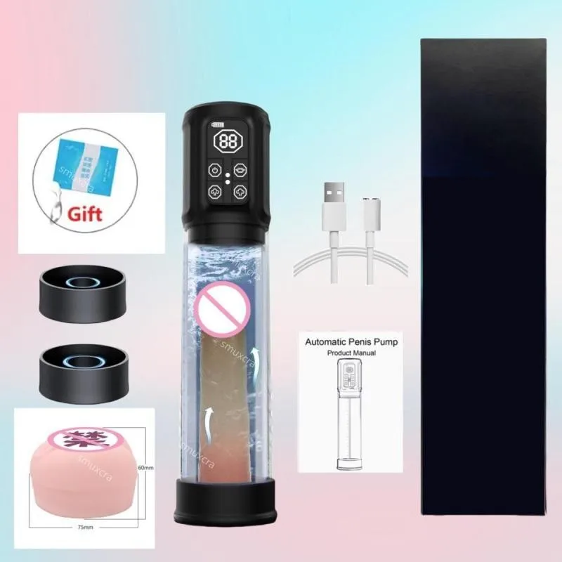 IPX5 مضخة القضيب المقاومة للماء مضخة تفريغ كهربائية ممتازة لتكبير متعة الرجال والصحة الحميمة مع 7 شفط وزارة الدفاع 18
