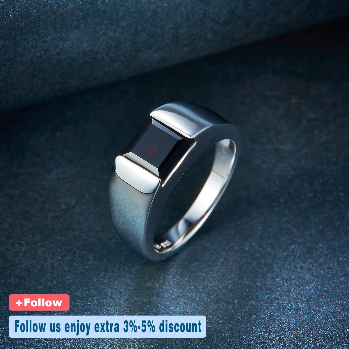 Imagem -02 - Sterling Silver Ring para Unisex Natural Preto Granada Anéis de Pedras Preciosas Jóias Finas Design Clássico Presente 1.9 Carats 925