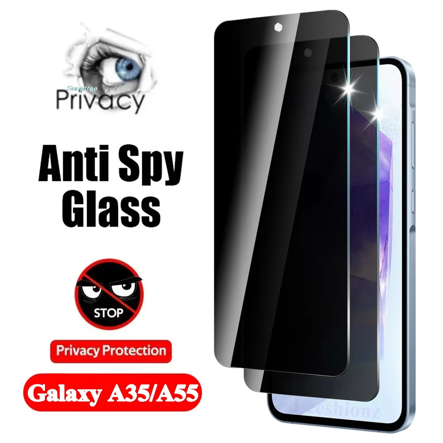 

2PCS Privacy Tempered Glass for Samsung S21 S20 FE S23 S22 Plus S25 S24 Ultra A56 5G A55 A54 A53 A36 A35 A34 A33 A26 A25 A16 A15