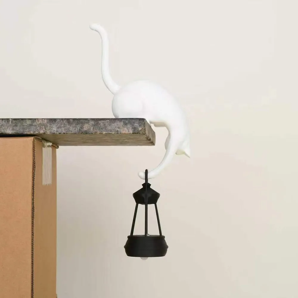 Decor Bookcase and Shelf Cat Night Light Warm Glow Cat Shaped Cat Shaped Lamp Creative Style Decorative Lighting