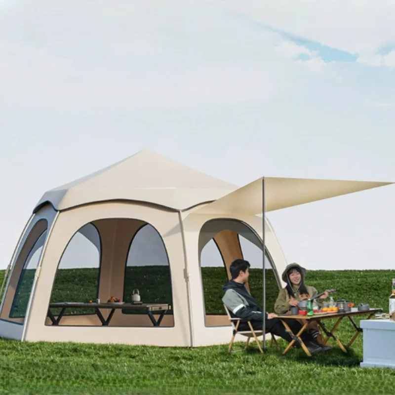 

Hexagon Automatic Pop Up Outdoor Camping Tent Portable Foldable Waterproof UV Protection Beach Sun Shelter for Picnic