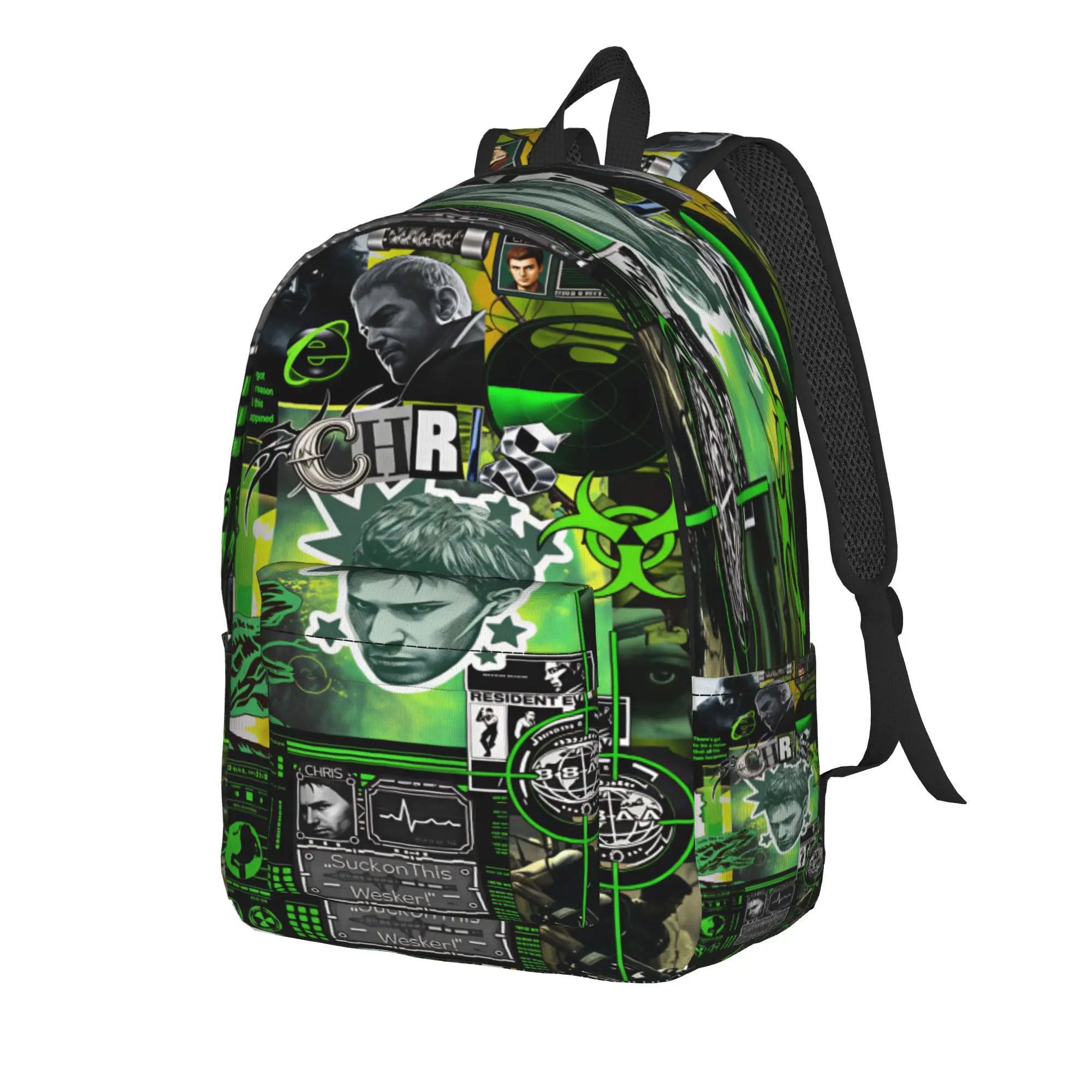 Chris Redfield Resident Evil Backpack  Travel Backpacks Female Stylish School Bags Design Soft Rucksack