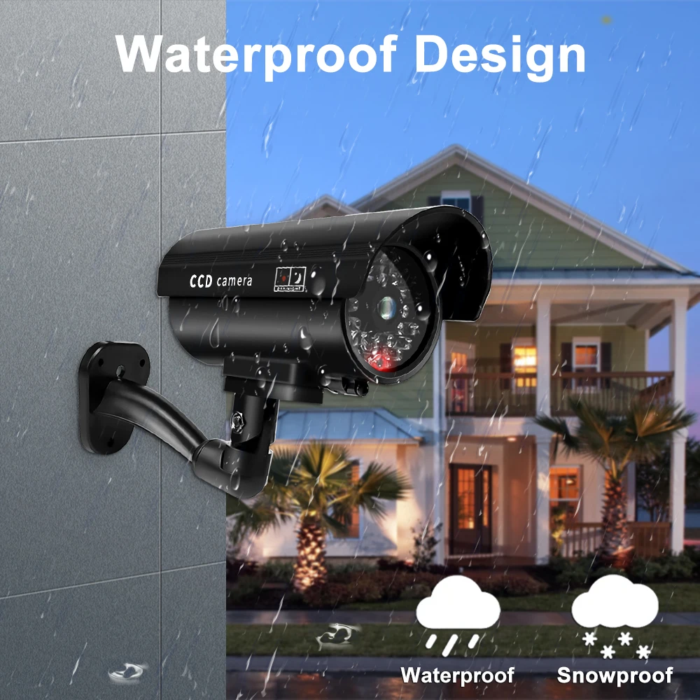 1PC Fake Dummy Camera with Flashing Red LED Bullet Shaped Waterproof Security CCTV Surveillance Camera For Home Outdoor Indoor