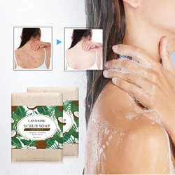 Jabón exfoliante de aceite de coco, limpieza profunda de la piel, reduce los poros, revitalizante, jabón de espuma hecho a mano para baño corporal, 100g