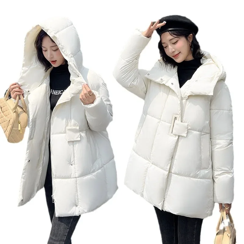 2024 New Autumn Women Winter Jacket Clothes Snow Wear Hooded Coat Parkas Warm Cotton Padded Jacket Female Outwear