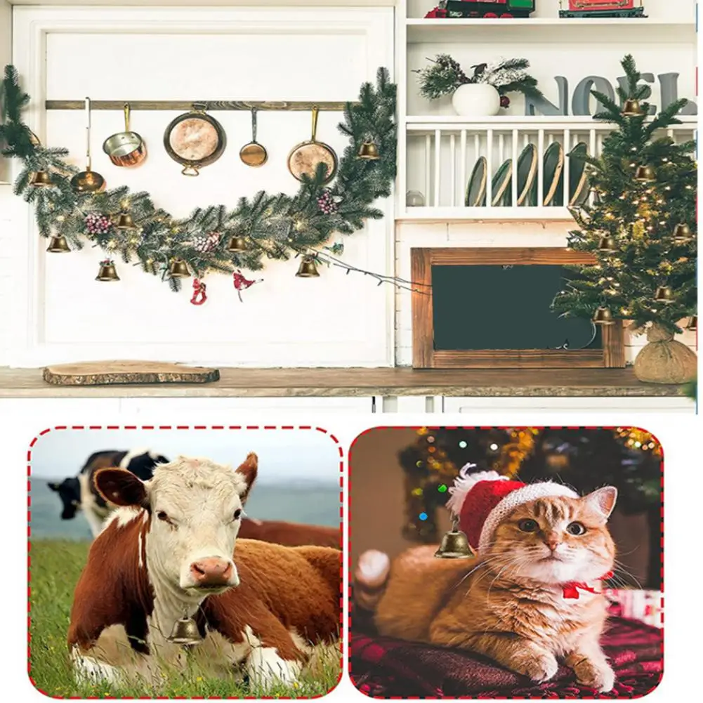 الحرف المعدنية الرجعية خمر أجراس جلجل النحاس للرياح الدقات ديكور جرس صغير عيد الميلاد الحلي أجراس الحرفية للمنزل الزفاف